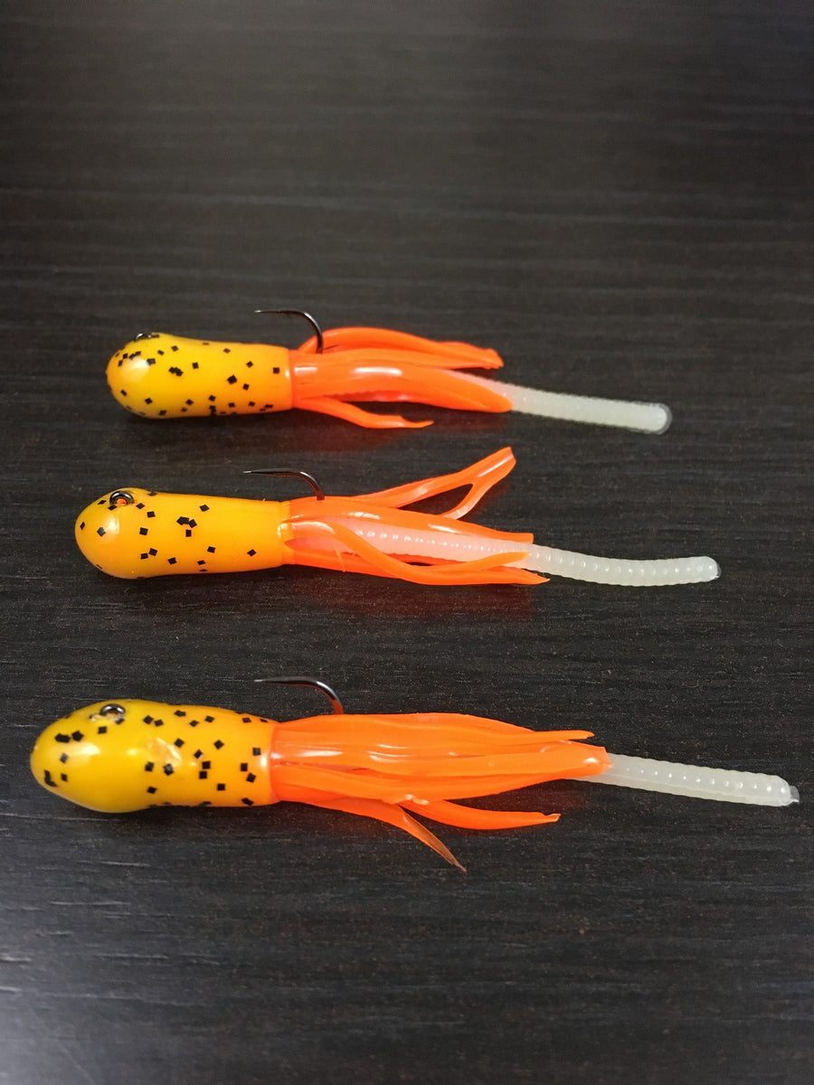 Mini Tube Jigs: Mexican Sunrise – Peter's Custom Trout Worms