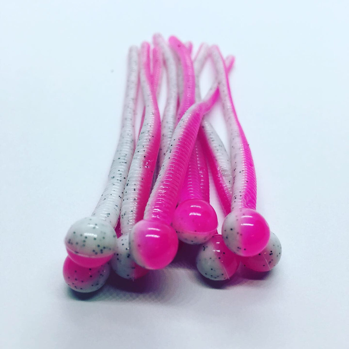 Super Floating Trout Worms White/Bubblegum Peter's Custom Trout Worms