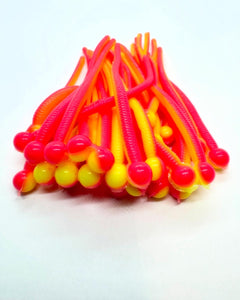 Super Floating Trout Worm with Egg: Hot Pink/Chartreuse